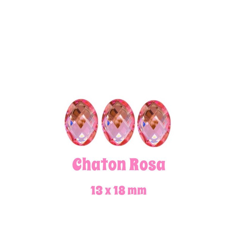 Empório do Eva - Chaton Oval Rosa 13x18mm