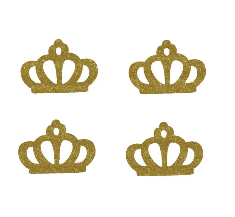 Empório do Eva - Aplique Coroa glitter dourada- 15 unidades