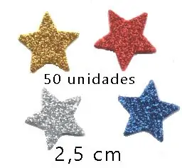Empório do Eva - Estrelas glitter - 50 unidades