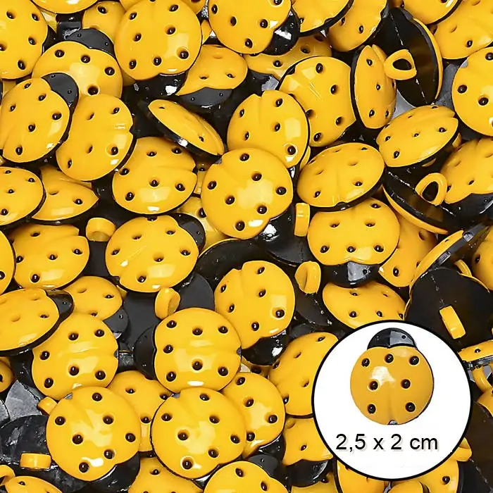 Empório do Eva - Botão Joana Amarela 2,5 cm